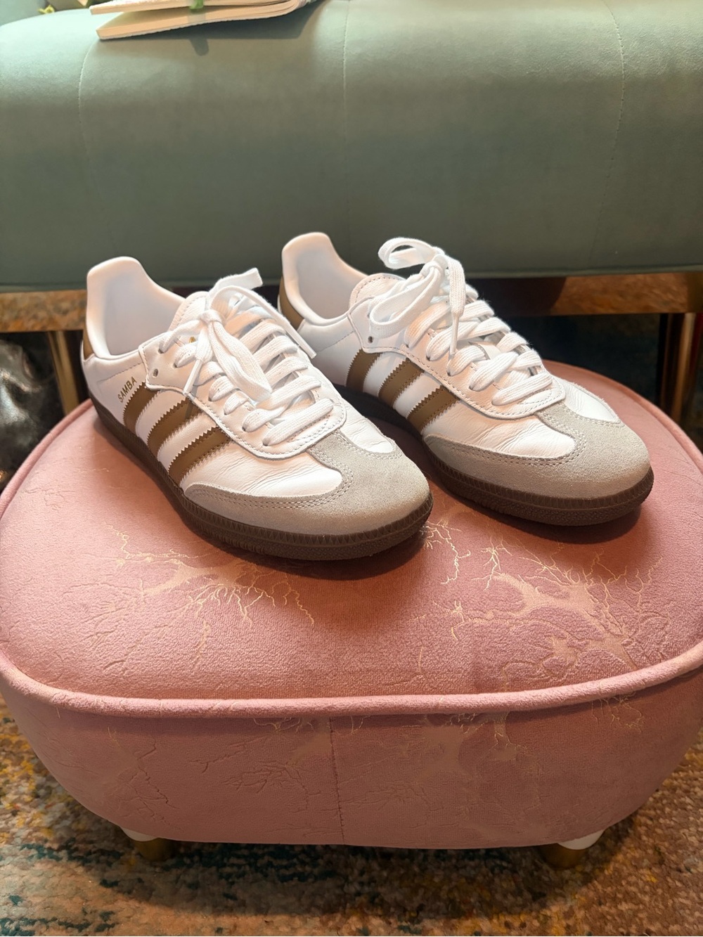 adidas Samba Sneakers in White and Brown